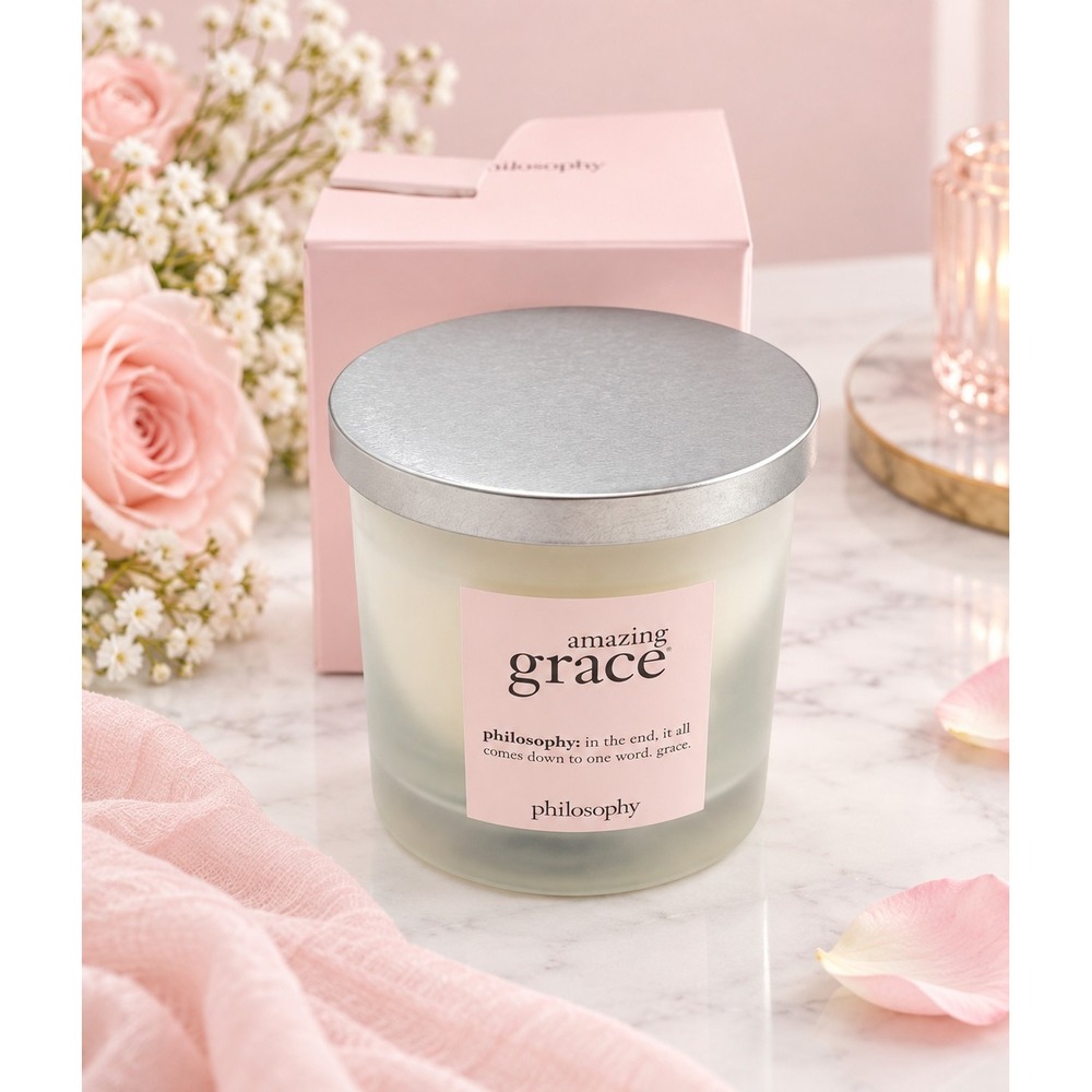 Philosophy Amazing Grace Candle 7.8 oz Floral Musk Spa Aesthetic Pink Box